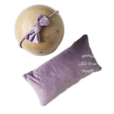 Baby Velvet Posing Pillow with Bow Hairband SR087 | NB | Purple